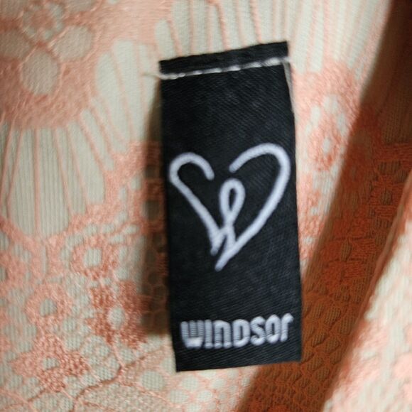 Windsor JR Women’s Light Pink Floral Lace Sleeveless Ruffle-Hem Dress Size Large - Picture 6 of 8